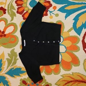 Black Short Sleeve Cropped Cardigan